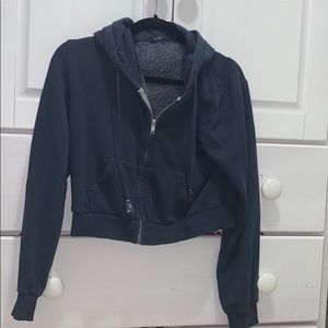 Navy Blue Cropped Sweatshirt